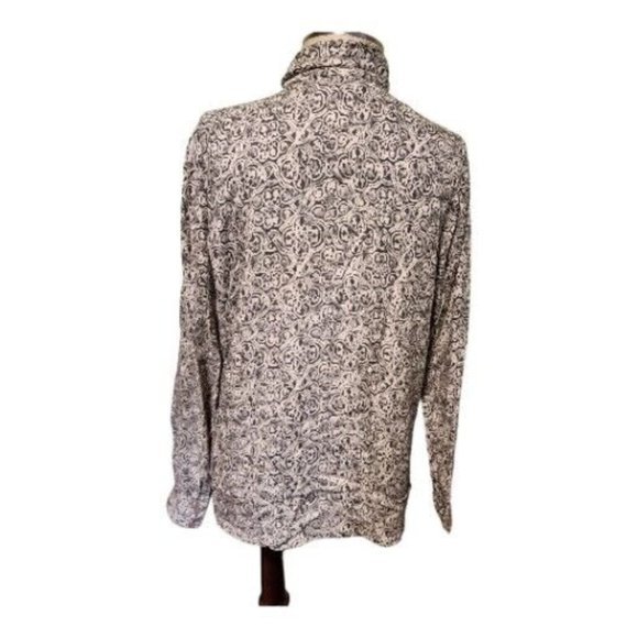 PENDLETON Women's Warranted To Be A Classic Blouse Size 14 Gray White Button - Picture 4 of 16
